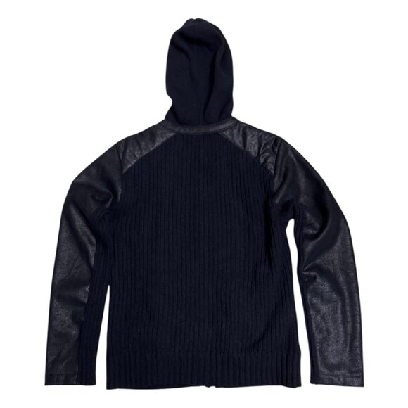 ARMANI EXCHANGE Lambswool Luxury Designer Vegan Leather Casual Jacket Men Medium - Picture 4 of 8